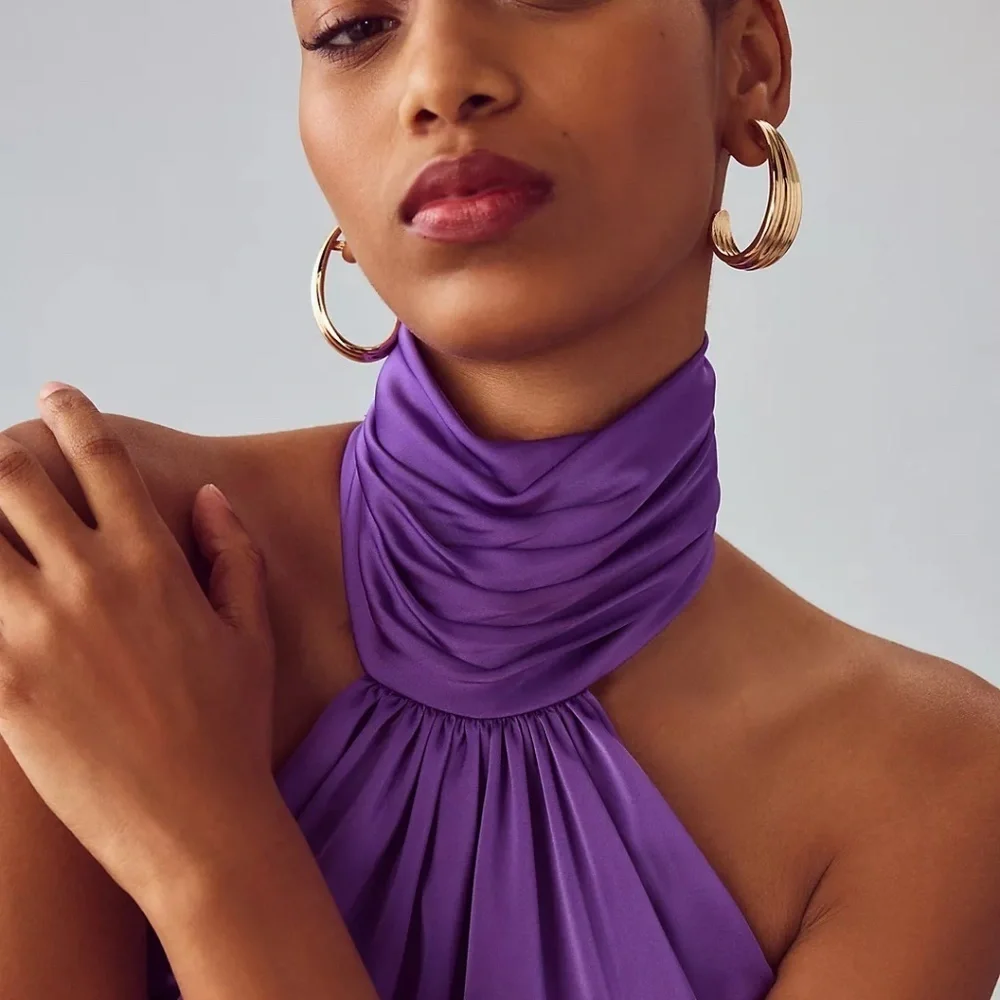 NWT Anthropologie Katie May Robbie Purple Open Back Jumpsuit Small - Picture 6 of 6